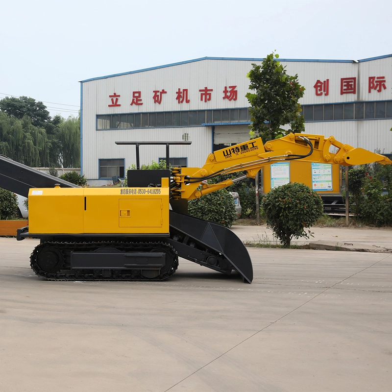 Explosion-proof crawler slag raking machine for coal mines