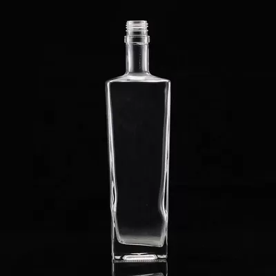 Transparent or custom glass bottles 250ml, 500ml, 700ml square glass wine bottles