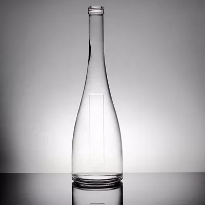 Transparent round 700ml and 350ml custom mineral water glass bottles, used for industrial beverages