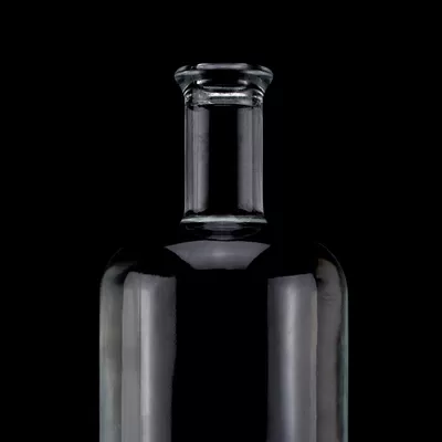 Acid-etched surface glass material for 750-milliliter capacity spirits glass bottles