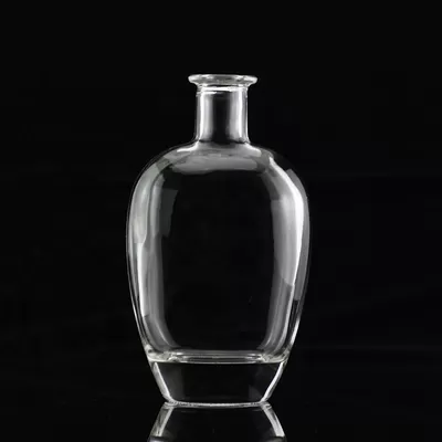 Agave glass bottles with acid-etched surface treatment, round neck and empty flint