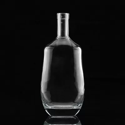 Agave glass bottles with acid-etched surface treatment, round neck and empty flint