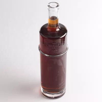 Engraved agave glass bottle, 750 ml 1 liter, round, cork-sealed type