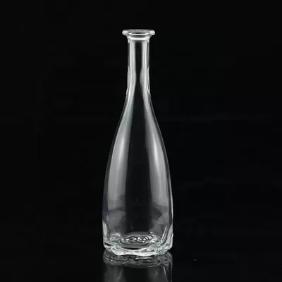 Agave glass bottles with acid-etched surface treatment, round neck and empty flint