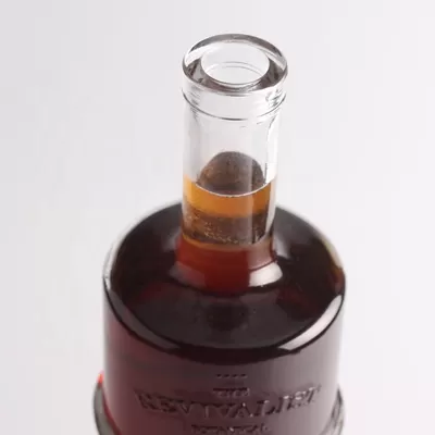 Engraved agave glass bottle, 750 ml 1 liter, round, cork-sealed type